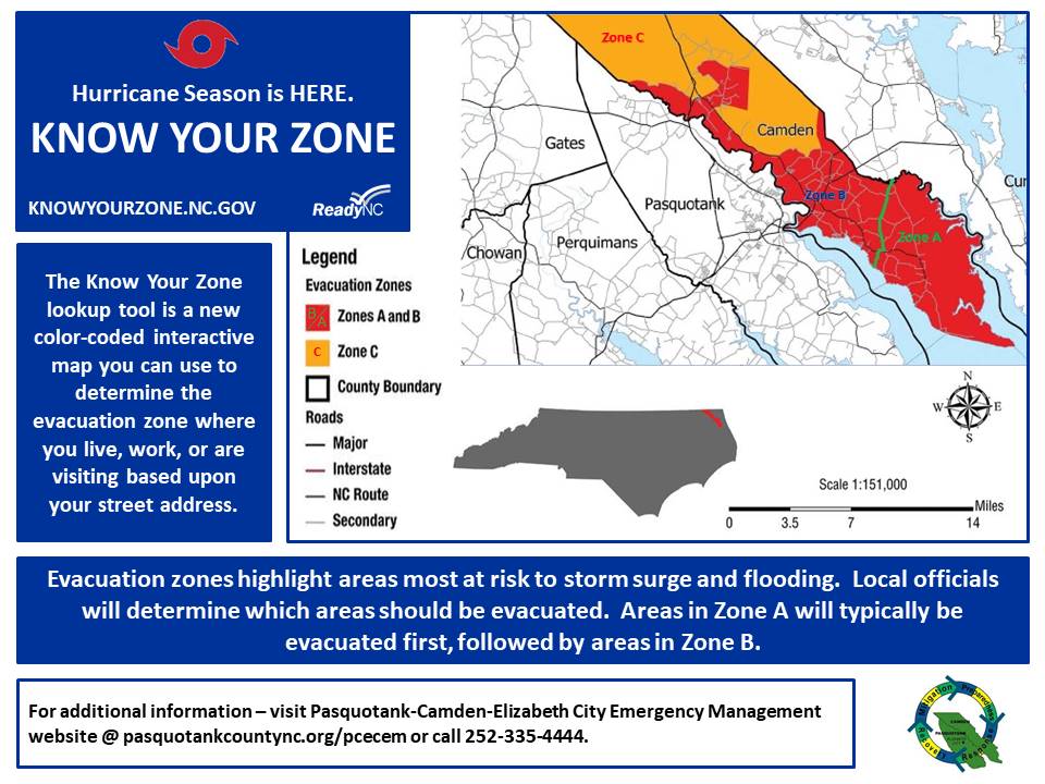 Camden County Nc Gis Know Your Zone - Evacuation Zones Initiative